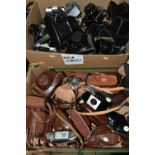 TWO BOXES OF VINTAGE CAMERAS, over forty cameras, to include a Yashica Limister-D camera, Fujica