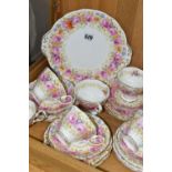 A TWENTY SIX PIECE ROYAL ALBERT 'SERENA' PART TEA SET, comprising a cake plate, twelve tea plates,