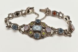 A 'ZOLTAN WHITE' ARTS AND CRAFTS EARLY TO MID 20TH CENTURY BRACELET, Austro Hungarian style floral