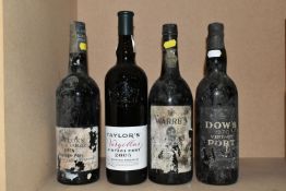FOUR BOTTLES OF VINTAGE PORT comprising one bottle of DOW'S 1970 Vintage, one bottle of TAYLOR'S