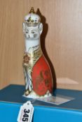 A BOXED ROYAL CROWN DERBY 'ROYAL CAT CHARLOTTE' LIMITED EDITION PAPERWEIGHT, issued to celebrate the