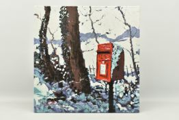 TIMMY MALLETT (BRITISH 1955) 'SNOWY POST BOX', a signed artist proof edition box canvas print,