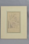 CIRCLE OF GEORGE RICHMOND (1809-1896) A STUDY OF TREES, bears initials bottom right, pencil on