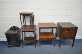 A SELECTION OF ANTIQUE OCCASIONAL FURNITURE, to include a Georgian mahogany two door cabinet, a