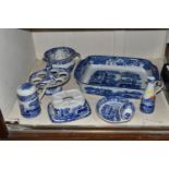 SEVEN PIECES OF SPODE 'ITALIAN' COOKWARES, to include a large rectangular roasting dish, an egg