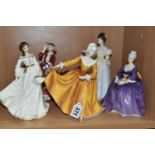 FIVE ROYAL DOULTON LADIES, comprising a boxed 'Kathleen' HN3609, 'Top O' The Hill' HN1834, '