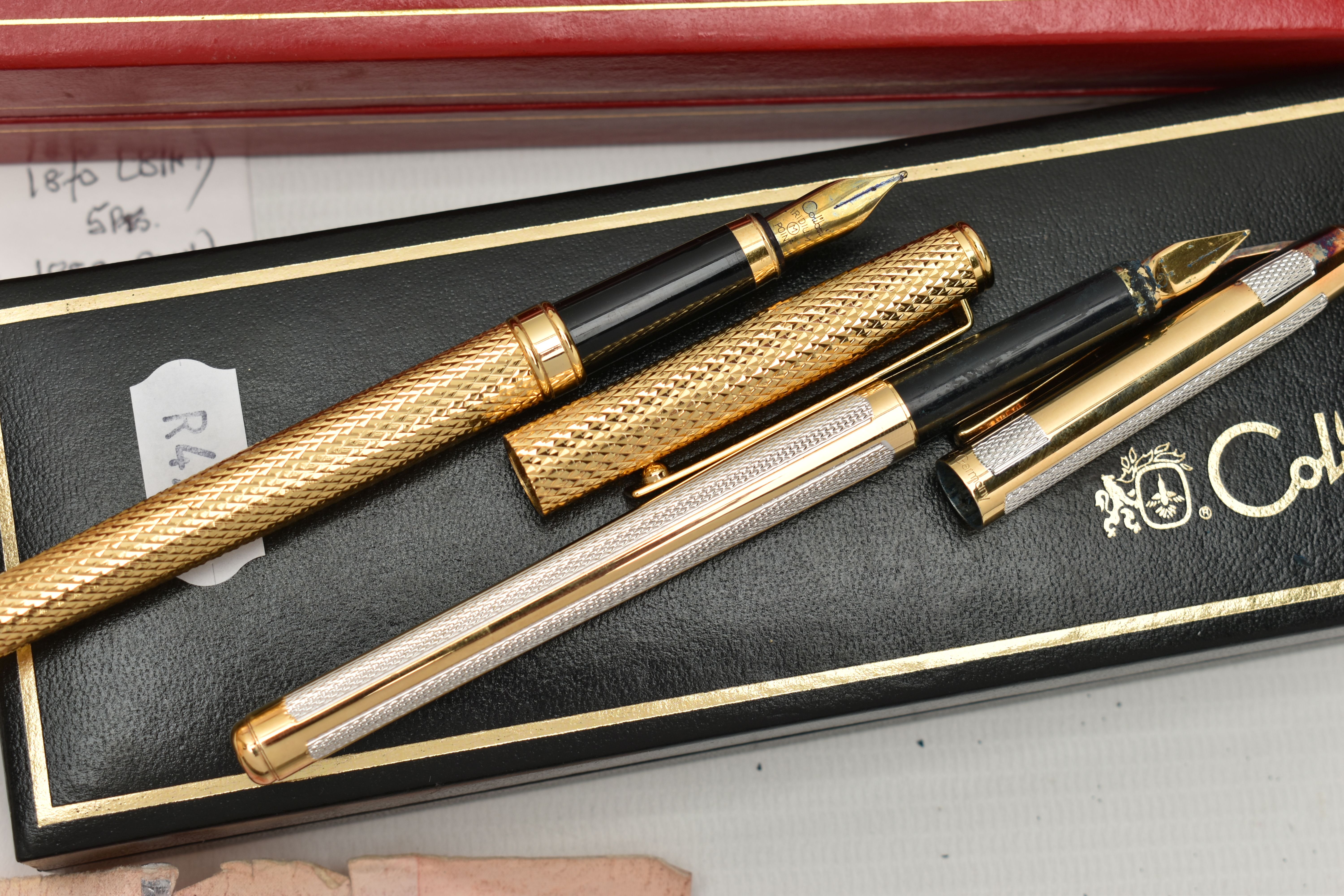 ASSORTED PENS AND COINS, to include a cased brushed steel 'Sheaffer' fountain pen, an 'Elysee' - Image 3 of 4