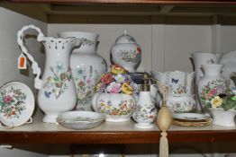 A GROUP OF AYNSLEY GIFTWARES, over twenty pieces to include a large Wild Tudor vase height 25.5cm