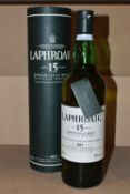 SINGLE MALT, One Bottle of LAPHROAIG Single Islay Malt, aged 15 years, 43% vol, 70cl, fill level