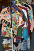 A GROUP OF VINTAGE CLOTHING, to include a 1980's 'Arpeggio' red and black coloured oversized