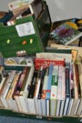 THREE BOXES OF BOOKS, over sixty hardback books, subjects include mostly cookery and gardening (s.d)