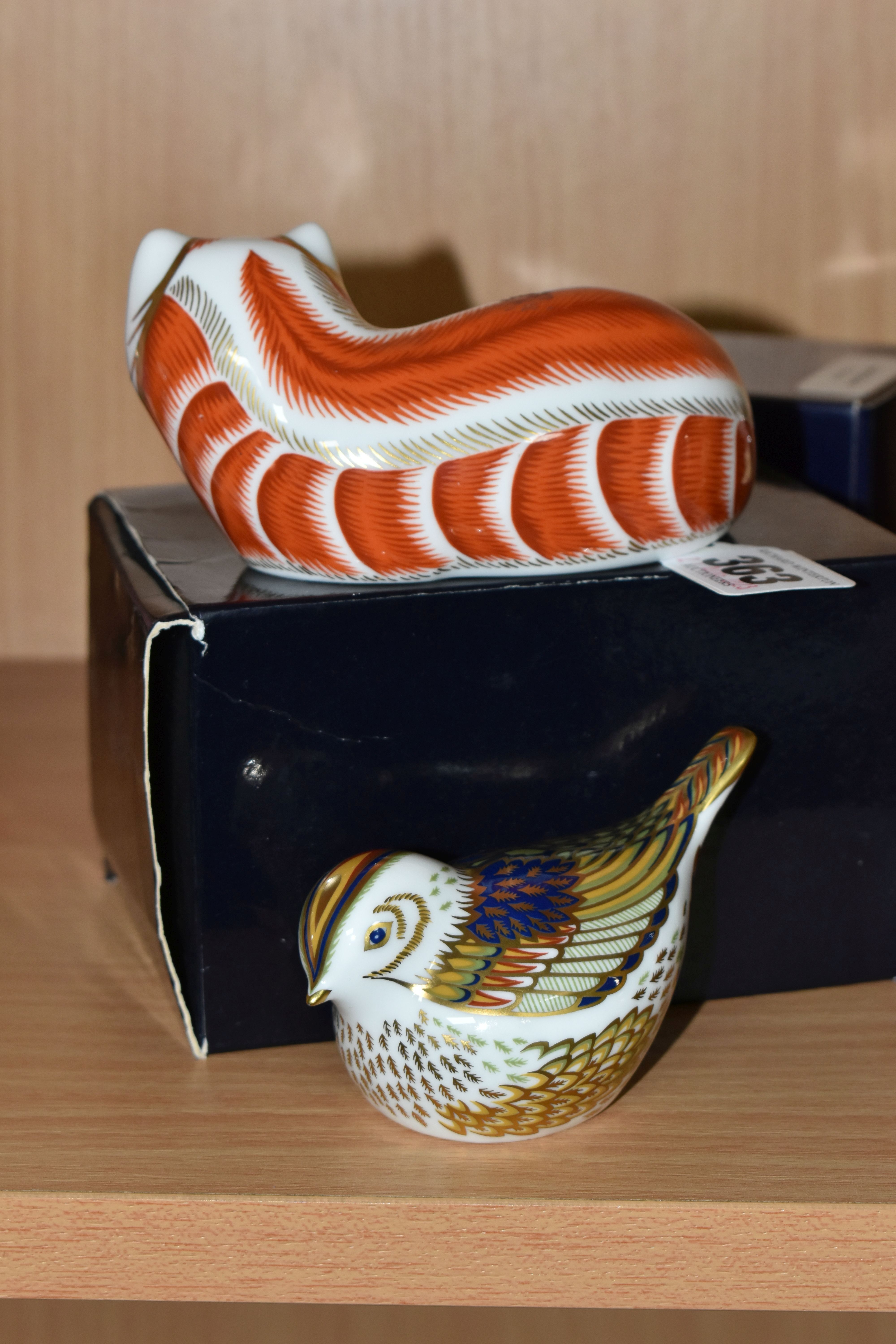 TWO BOXED ROYAL CROWN DERBY PAPERWEIGHTS, comprising Red Fox and Firecrest, both having gold - Image 2 of 3