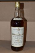 THE MACALLAN, One Bottle of The Macallan 12 Year Old Single Highland Malt Scotch Whisky, 43% vol,