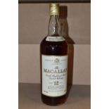 THE MACALLAN, One Bottle of The Macallan 12 Year Old Single Highland Malt Scotch Whisky, 43% vol,