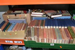 FOUR BOXES OF ANTIQUARIAN BOOKS, to include three volumes of A History of The English-Speaking