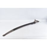 AN EDWARDIAN CURVED SWORD MADE BY E THURKLE OF SOHO LONDON, the blade features the makers name on