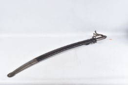 AN EDWARDIAN CURVED SWORD MADE BY E THURKLE OF SOHO LONDON, the blade features the makers name on