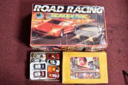 A BOXED MARX? TINPLATE CLOCKWORK MONTE CARLO RALLY RACING SET, c.late 1940's/early 1950's, appears