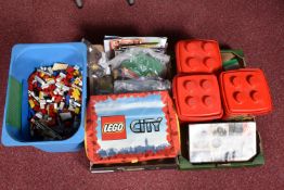 A COLLECTION OF UNBOXED AND ASSORTED LOOSE LEGO, playworn condition, items range from 1970's to