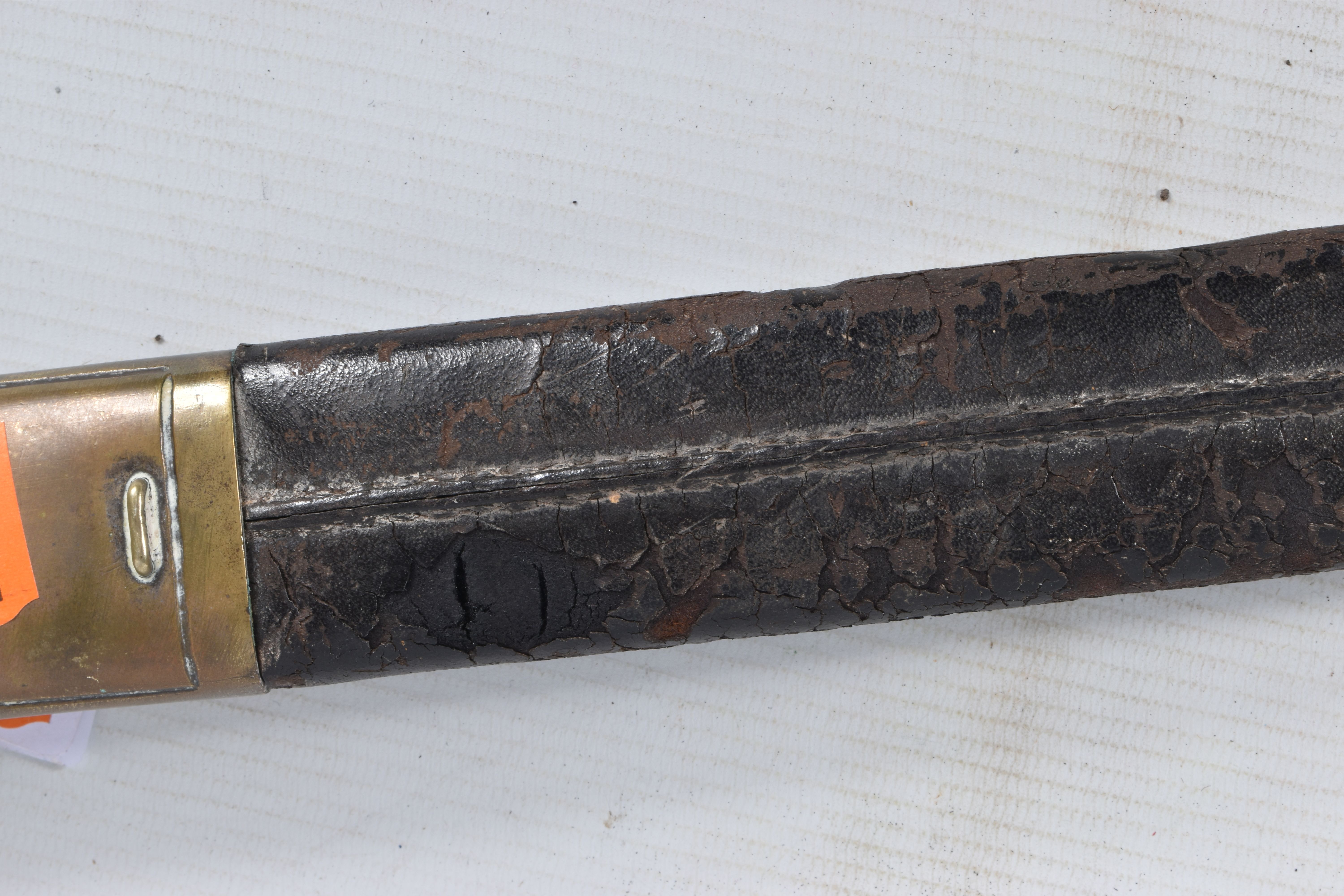 A VICTORIAN ERA BANDMANS SHORT SWORD, this features a double edged blade with a cast brass hilt, the - Image 18 of 21