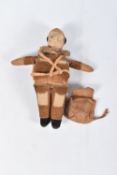 A NORAH WELLINGS 'HARRY THE HAWK' R.A.F. AIRMAN DOLL, wearing a flying suit with wool collar, flying