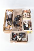 SIX BOXED PELHAM ANIMAL PUPPETS, Dobifer Donkey, Foal and assorted styles of cat, Donkey complete