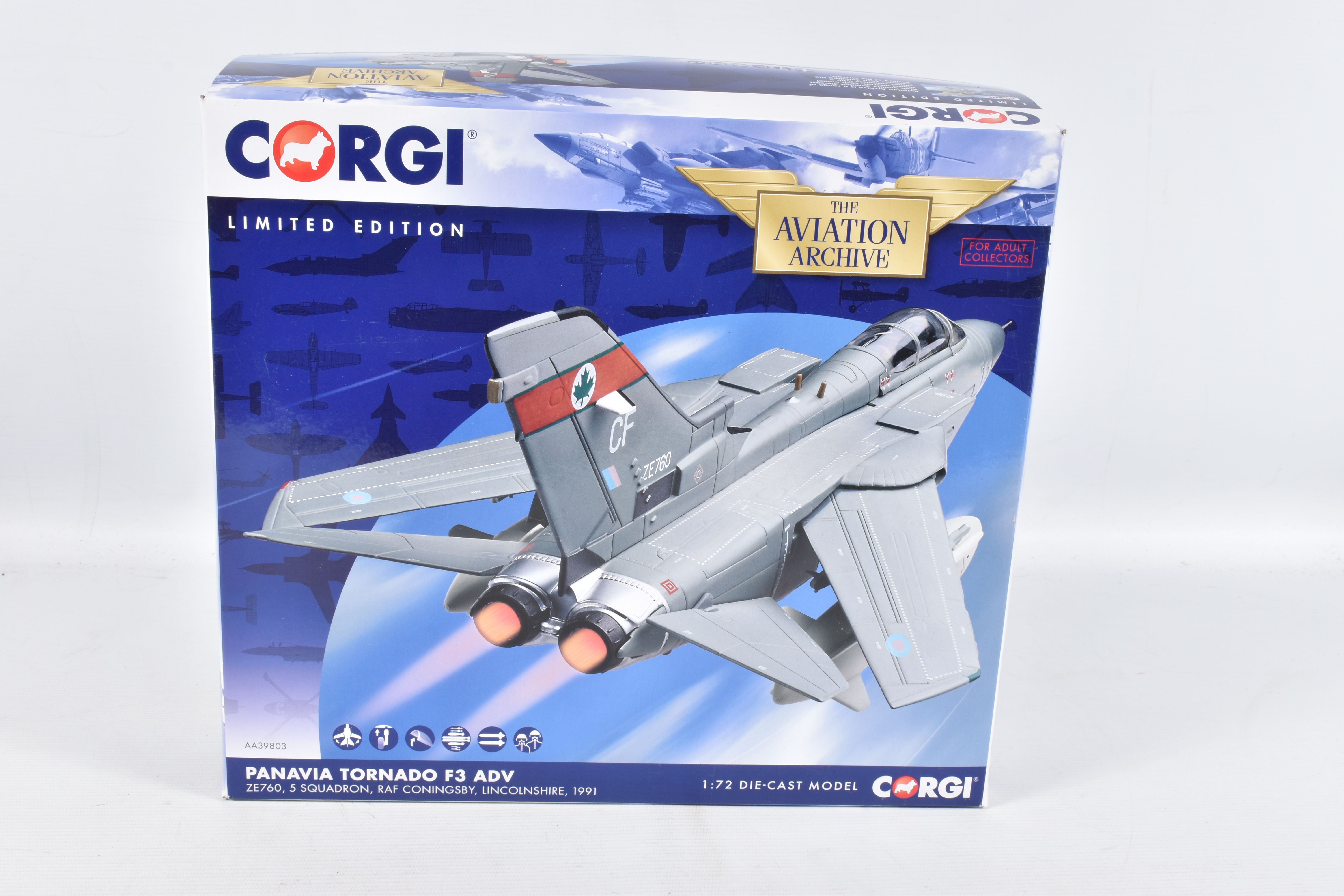 THREE BOXED CORGI CLASSICS AVIATION ARCHIVE MODELS, 1/72 scale 90 Years of the R.A.F. SEPECAT Jaguar - Image 2 of 7