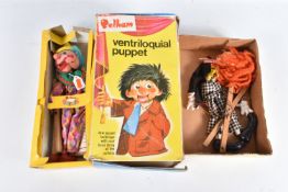 A BOXED PELHAM VENTRILOQUIAL CLOWN PUPPET, No.V7, with an unboxed SL Bimbo and a boxed SM Clown, all