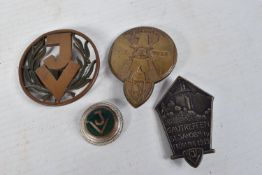 A COLLECTION OF FOUR JUNGVOLK CHRISTIAN SOCIALIST PARTY BADGES, the Jung volk was the junior
