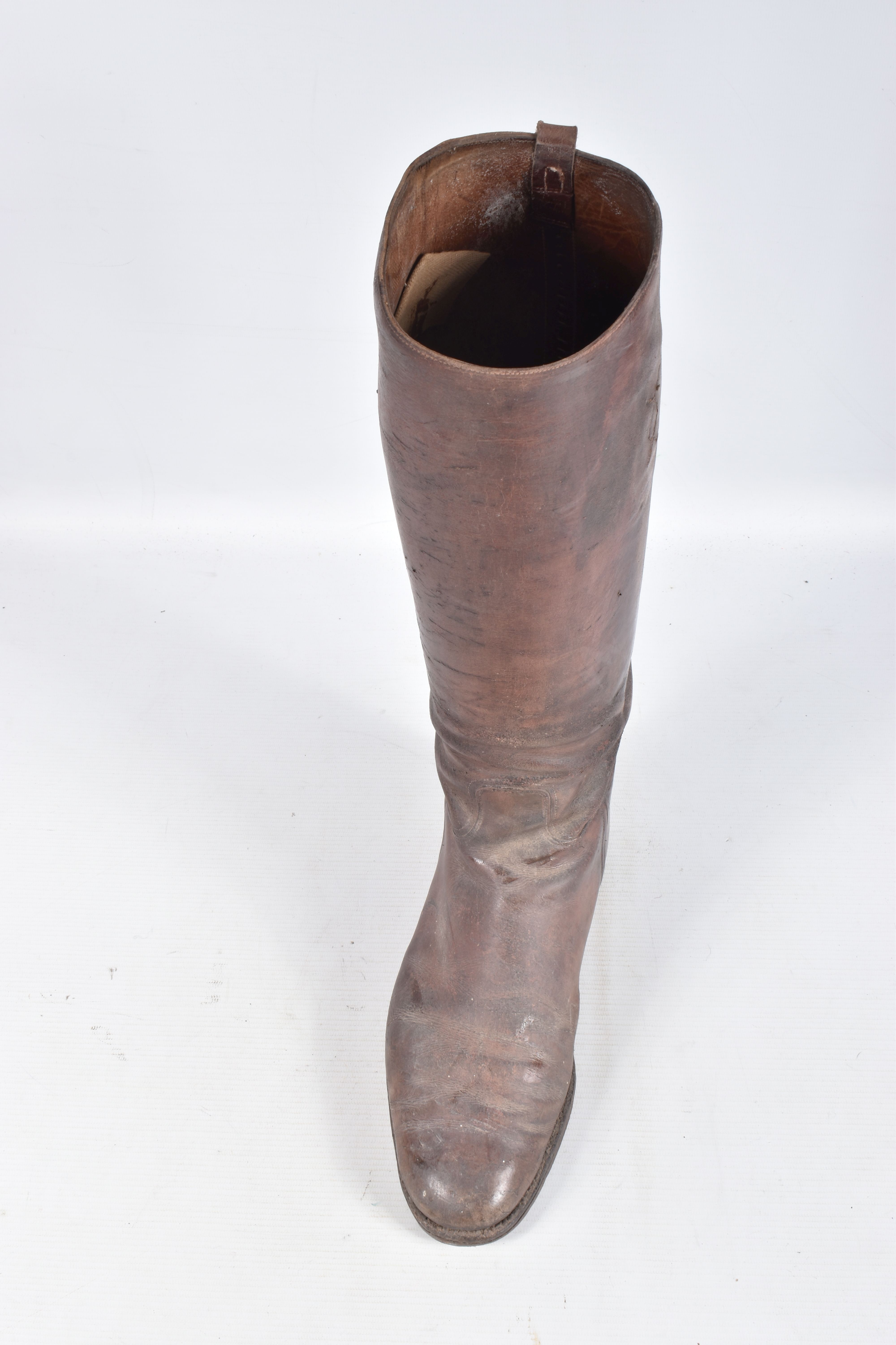 A PAIR OF BROWN ARMY OFFICERS RIDING BOOTS, these boots are unmarked but come with their boot - Image 2 of 17