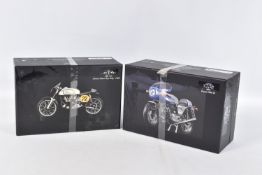 TWO BOXED MINICHAMPS NORTON MANX RAY PETTY 1960 AND DUCATI 900 SS BOTH SCALE 1:12, numbered 122