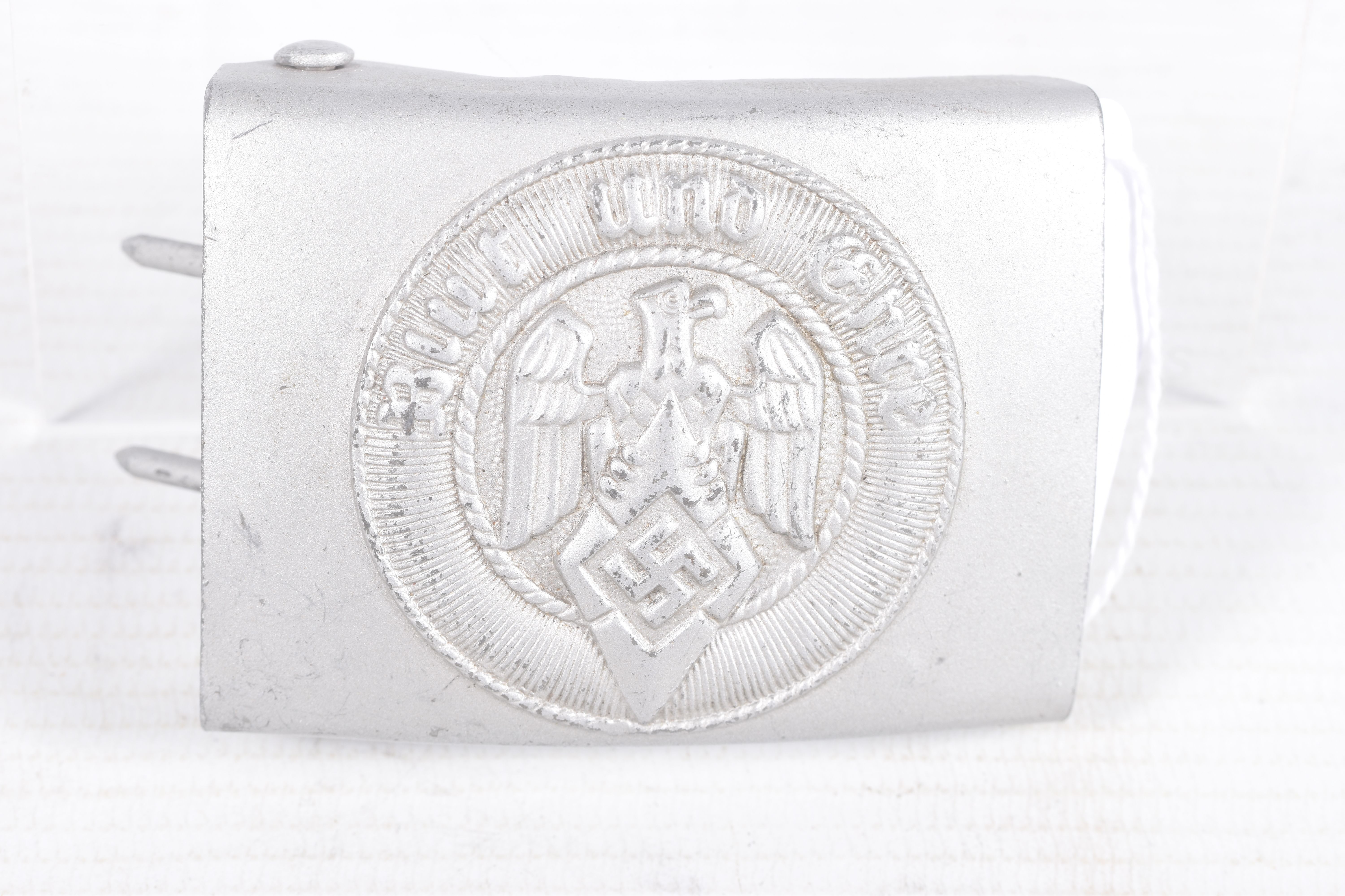 A THIRD REICH GERMAN YOUTH BELT BUCKLE, the front features a closed winged eagle - Image 2 of 8