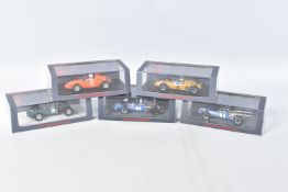 FIVE BOXED SPARK MODELS MINIMAX 1960'S RACECARS, to included a Jackie Stewart Matra MS10 Winner