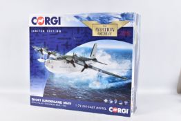 A BOXED CORGI SHORT SUNDERLAND MKIII SCALE 1:72 MODEL AIRCRAFT, numbered AA27501, painted green