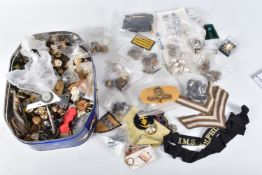 A LARGE QUANTITY OF MILITARY BUTTONS AND BADGES ETC, this lot includes buttons and badges from all
