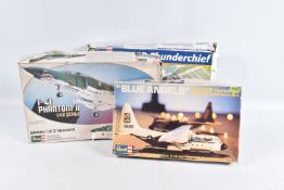 THREE VINTAGE REVELL UNBUILT MILITARY AIRCRAFT MODELS, the first is the Blue Angels K-C 130F