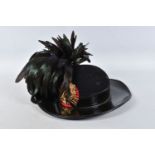 AN ITLALIAN MILITARY BERSAGLIER MORETTO HAT, this comes complete with liner and chin strap, this has