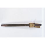 A WWI UNITED STATES 1917 REMINGTON BAYONET, this has a ribbed wooden grip and the blade has clear