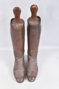 A PAIR OF BROWN ARMY OFFICERS RIDING BOOTS, these boots are unmarked but come with their boot