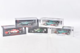 FIVE BOXED SPARK MODELS MINIMAX 1980'S RACECARS, to include a Jonathan Palmer Zakspeedt 841 Monaco