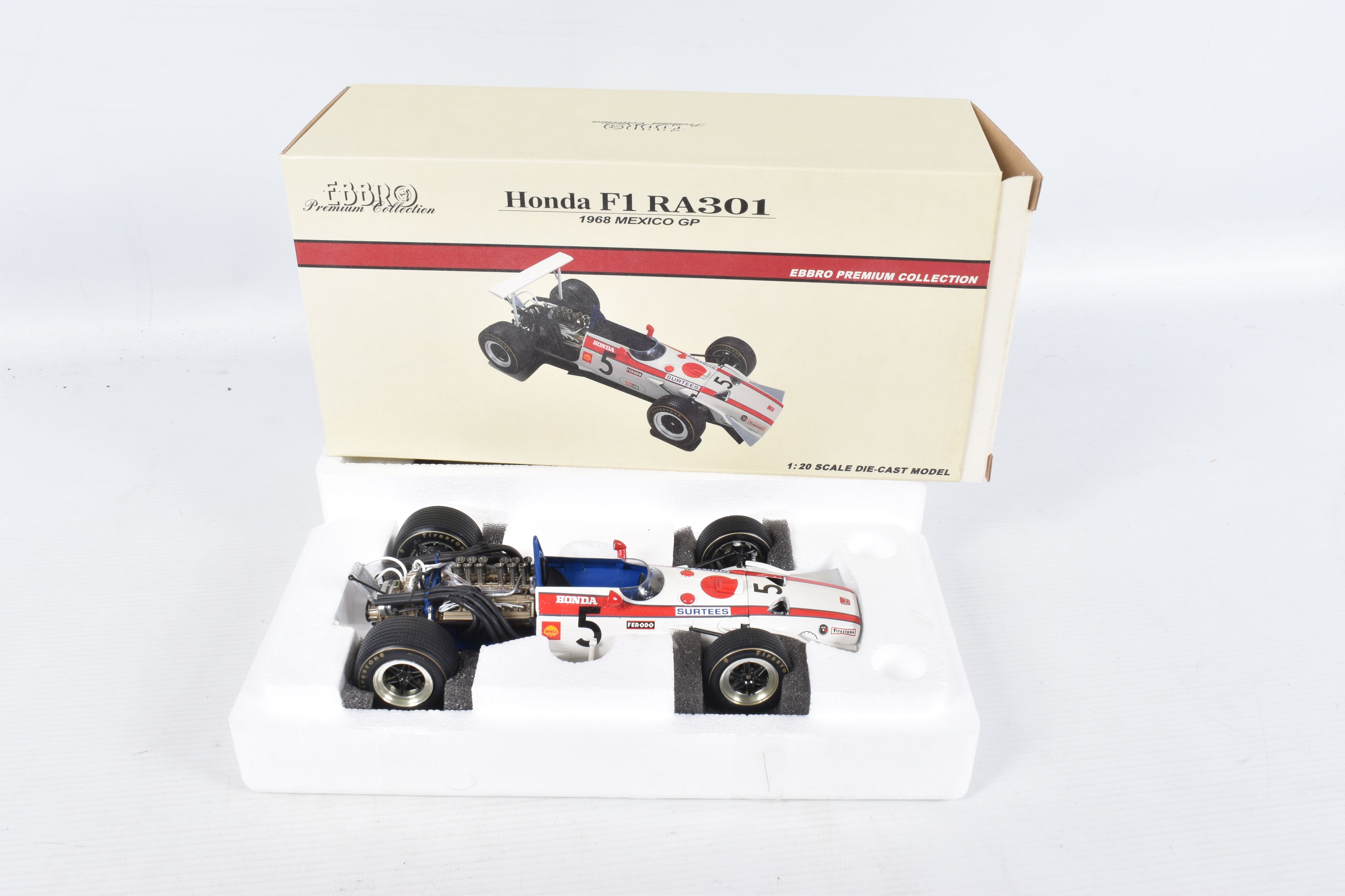 TWO BOXED EBBRO HONDA RA273 F1 1966 ITALIAN GRANDPRIX AND HONDA F1 RA301 1968 MEXICO GP BOTH SCALE - Image 6 of 8