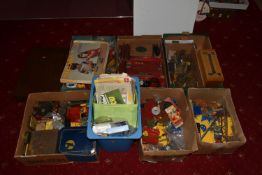 A LARGE COLLECTION OF ASSORTED LOOSE MECCANO, mainly 1930's to 1970's eras, all in playworn