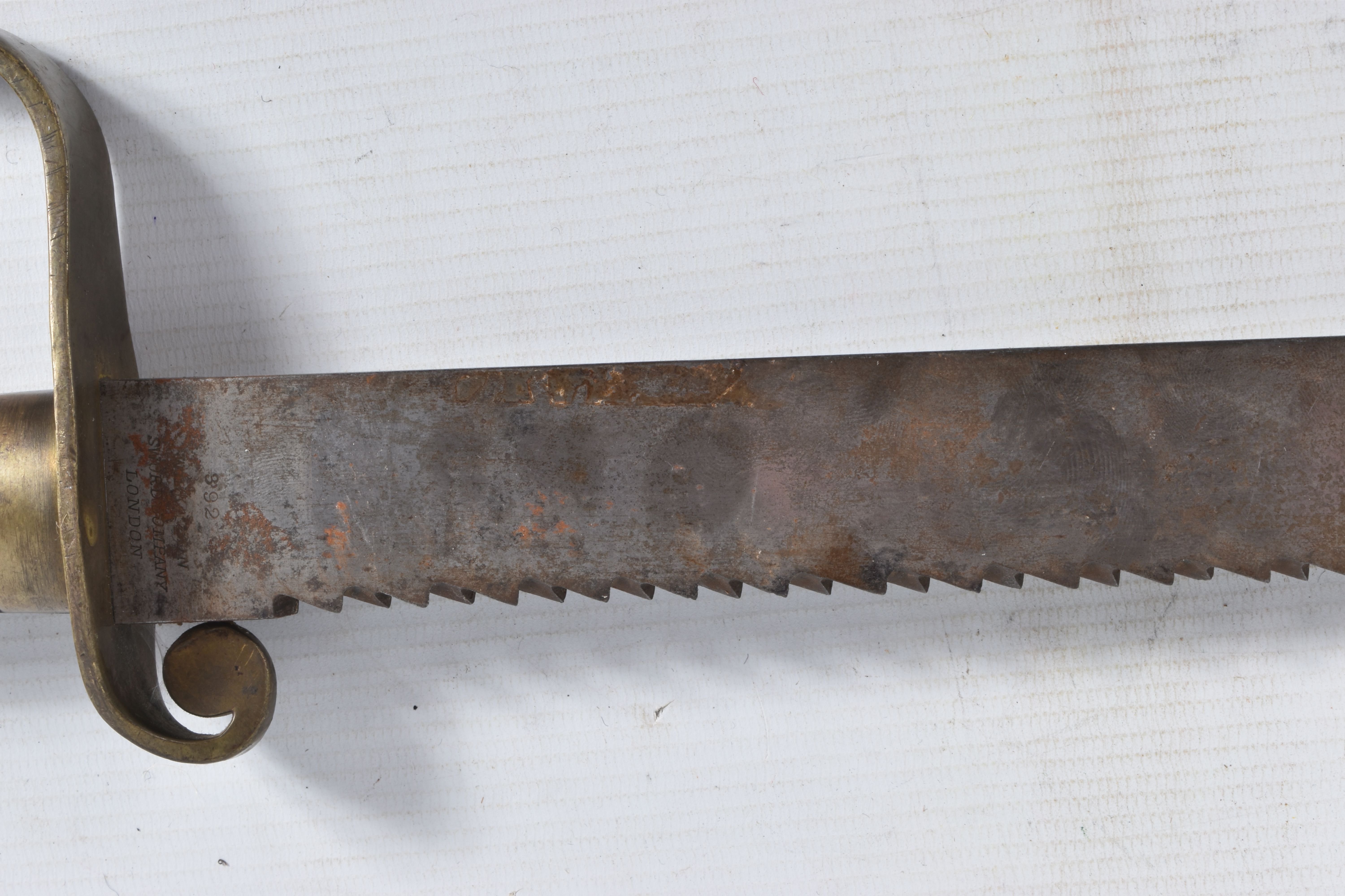 A BRITISH 19TH CENTURY WILKINSON PIONEERS SAW BACK SWORD ,one side of the blade features a broad - Image 13 of 22