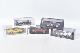 FIVE BOXED SPARK MODELS MINIMAX VEHICLES, to include an Ickx and Thompson Ford GT40 6th Daytona