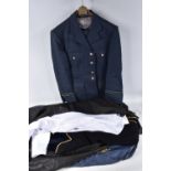 A NICE SELECTION OF MILITARY DRESS UNIFORMS, this includes a RAF mess dress with a 38 inch chets