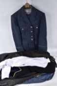 A NICE SELECTION OF MILITARY DRESS UNIFORMS, this includes a RAF mess dress with a 38 inch chets