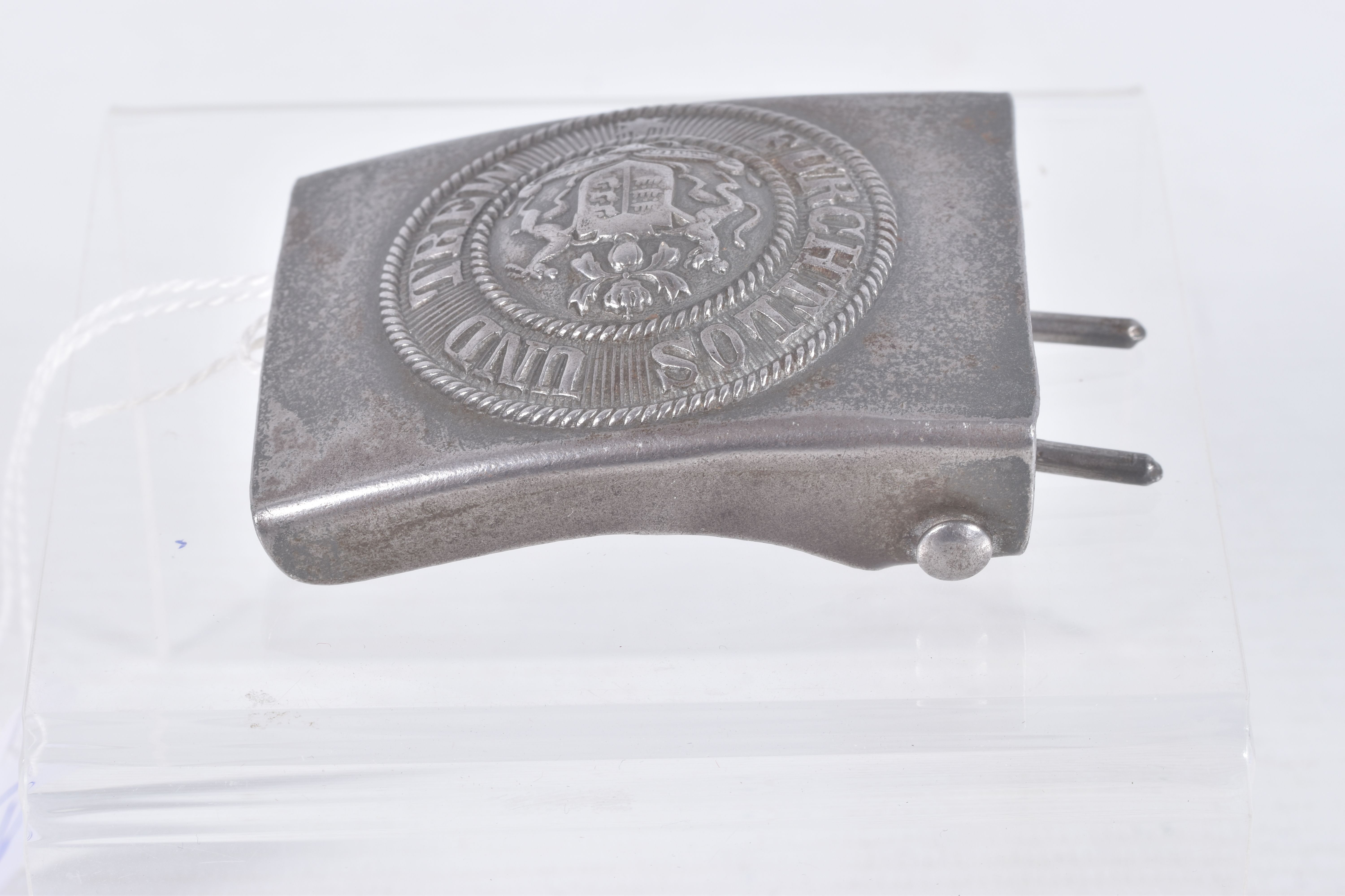 TWO WWI ERA IMPERIAL GERMANY BELT BUCKLES, the first has a crown in the centre and the words Gott - Image 4 of 13