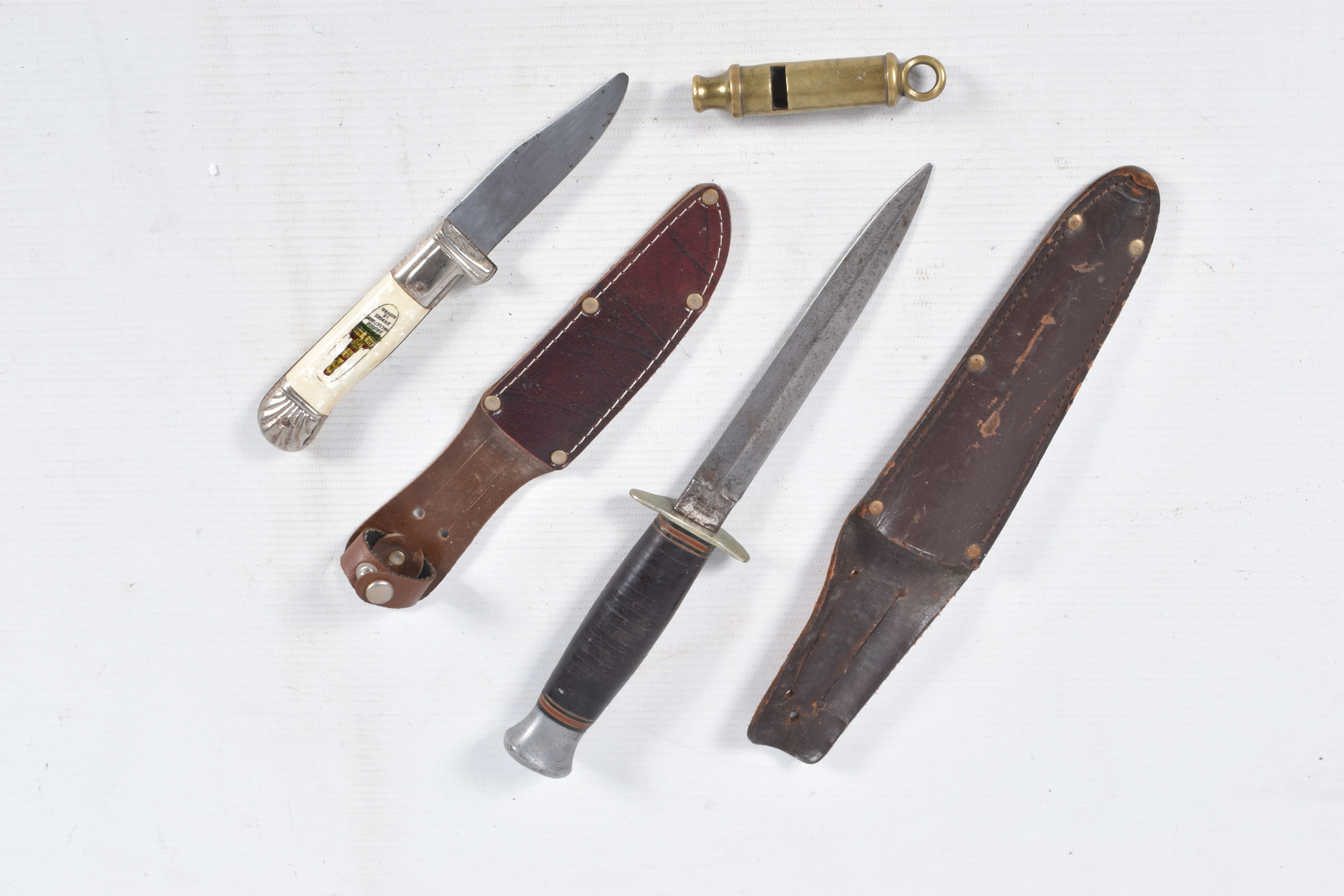 A WILLIAM RODGERS FIGHTING DAGGER, an Indian curved sword plus other militaria, this lot has the - Image 4 of 7