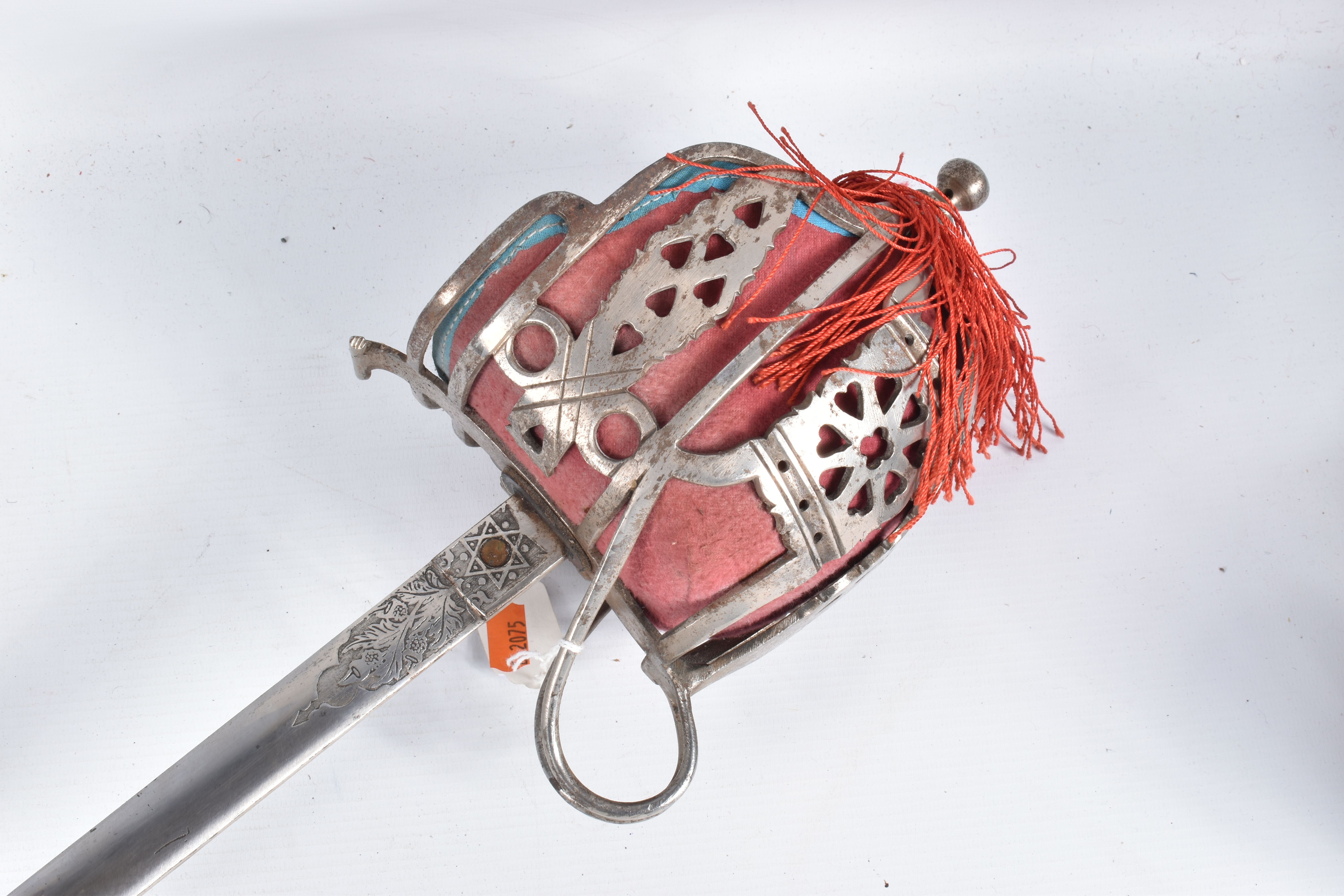 A SCOTTISH OFFICERS BASKET HILT SWORD, the blade has got ornate decoration on it but this is - Image 14 of 33