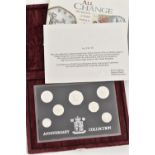 A CASED ROYAL MINT 1996 UNITED KINGDOM SILVER ANNIVERSARY COIN COLLECTION, containing One Pound,